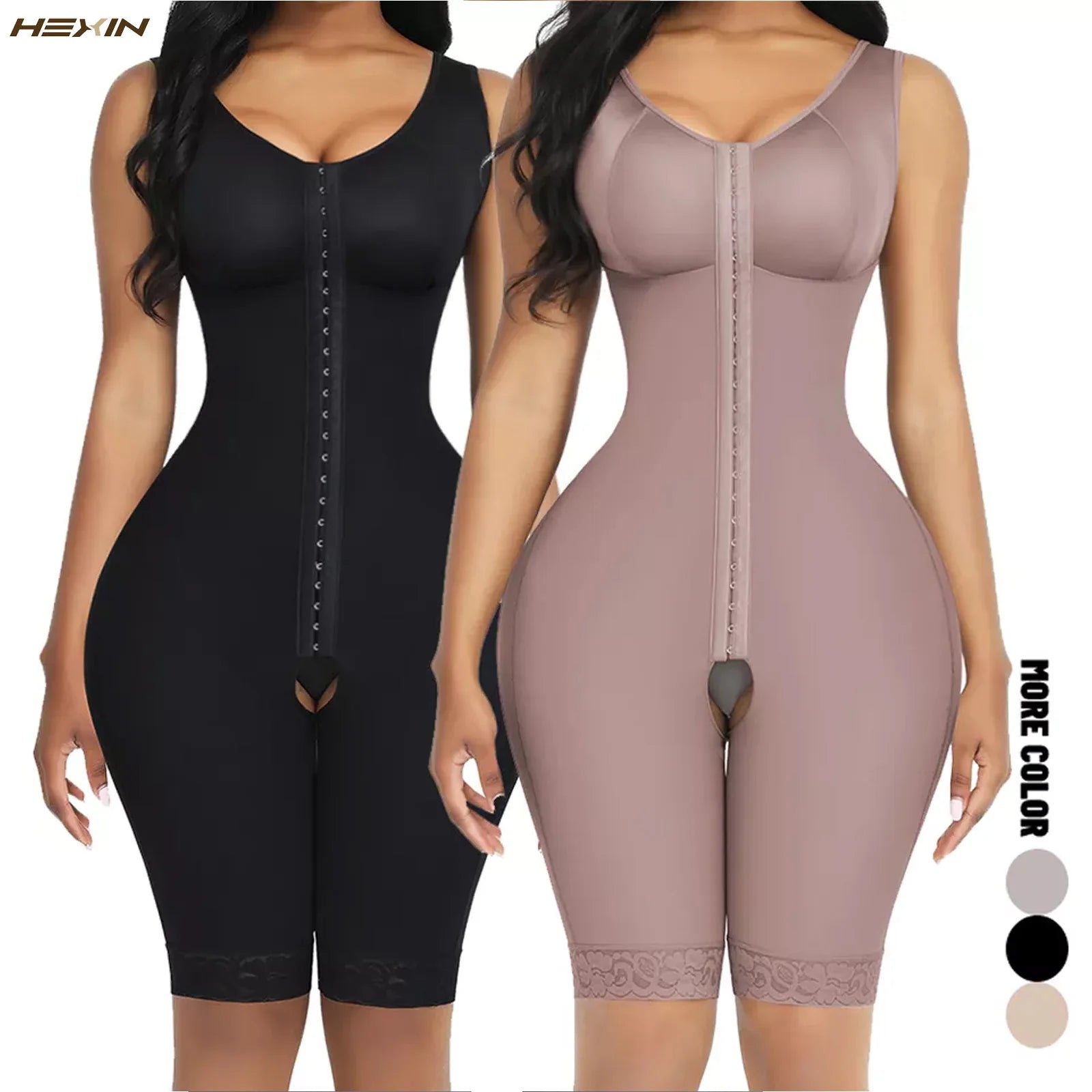 Colombianas Fajas Powernet Girdle Verox Three Hooks at Front Bra in Lycralong Thigh Slimming Woman Reducing Girdles Colombian