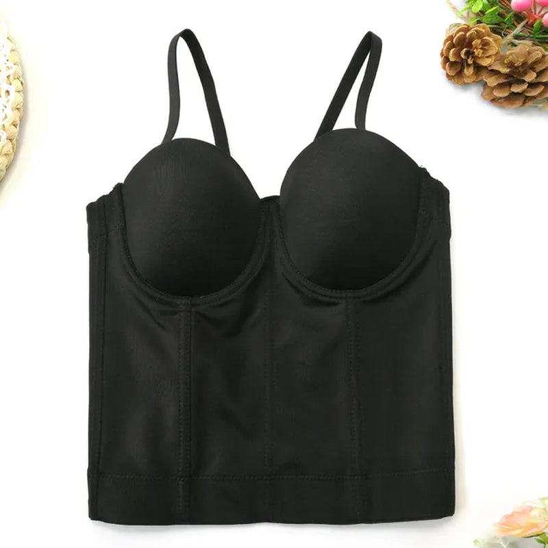 2023 New Fashion Outer Wear Camisole Women'S Corset Bra Embroidered Beaded Diamond Solid Color Knit Cropped Top Y945